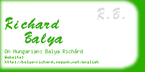 richard balya business card